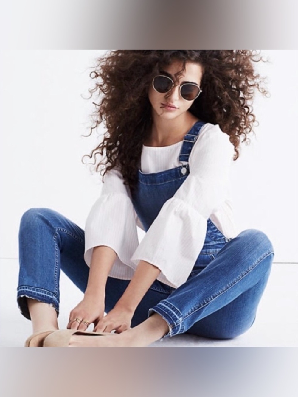 MADEWELL Skinny Overalls Drop Hem in Indigo Wash - M - Picture 7 of 15